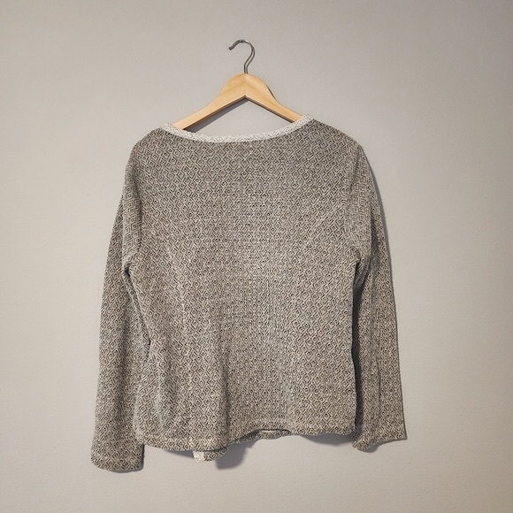 ✨2 for $5✨ Gray Patterned Offset Zip Up Sweater Style & Co Size Medium - Picture 5 of 8